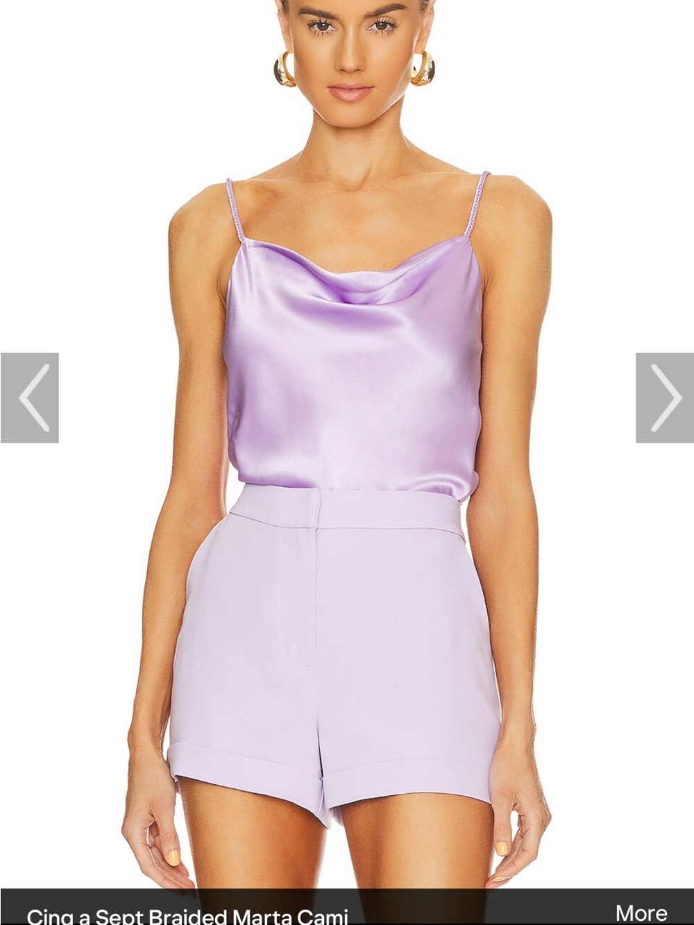 NWT cinq a sept Lilac Elaine crepe Shorts